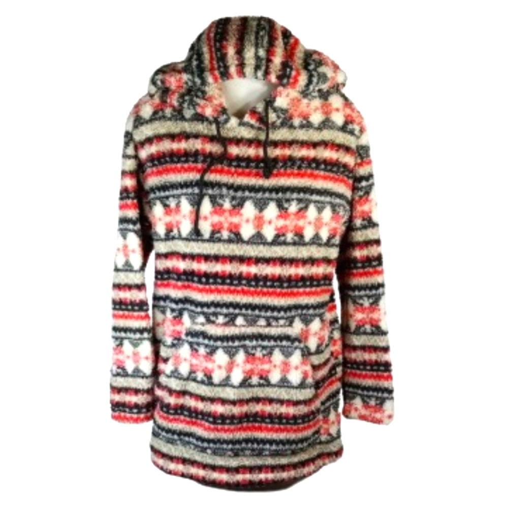 Tees2urdoor Faux Fur Pocket Pullover Hoodie Sz Lg